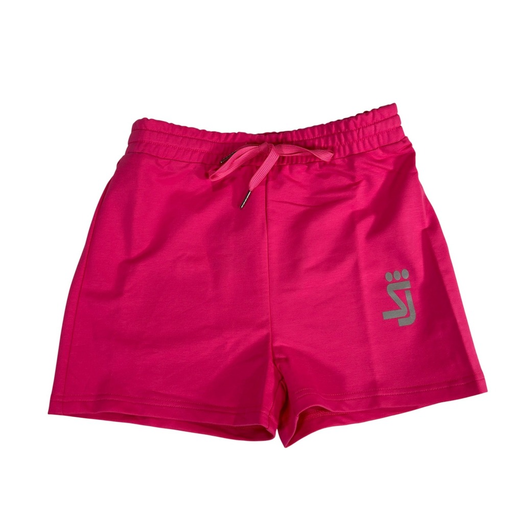 Shane Justin Hot Pink Logo Athletic Drawstring Shorts Womens Medium New